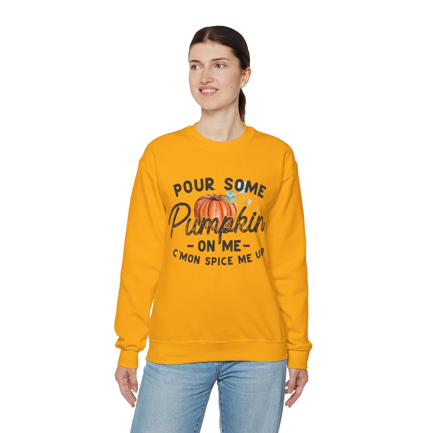 Pour some pumpkin spice on me, pumpkin spice sweatshirt, cute fall sweatshirt, pumpkin sweatshirt, thanksgiving, funny