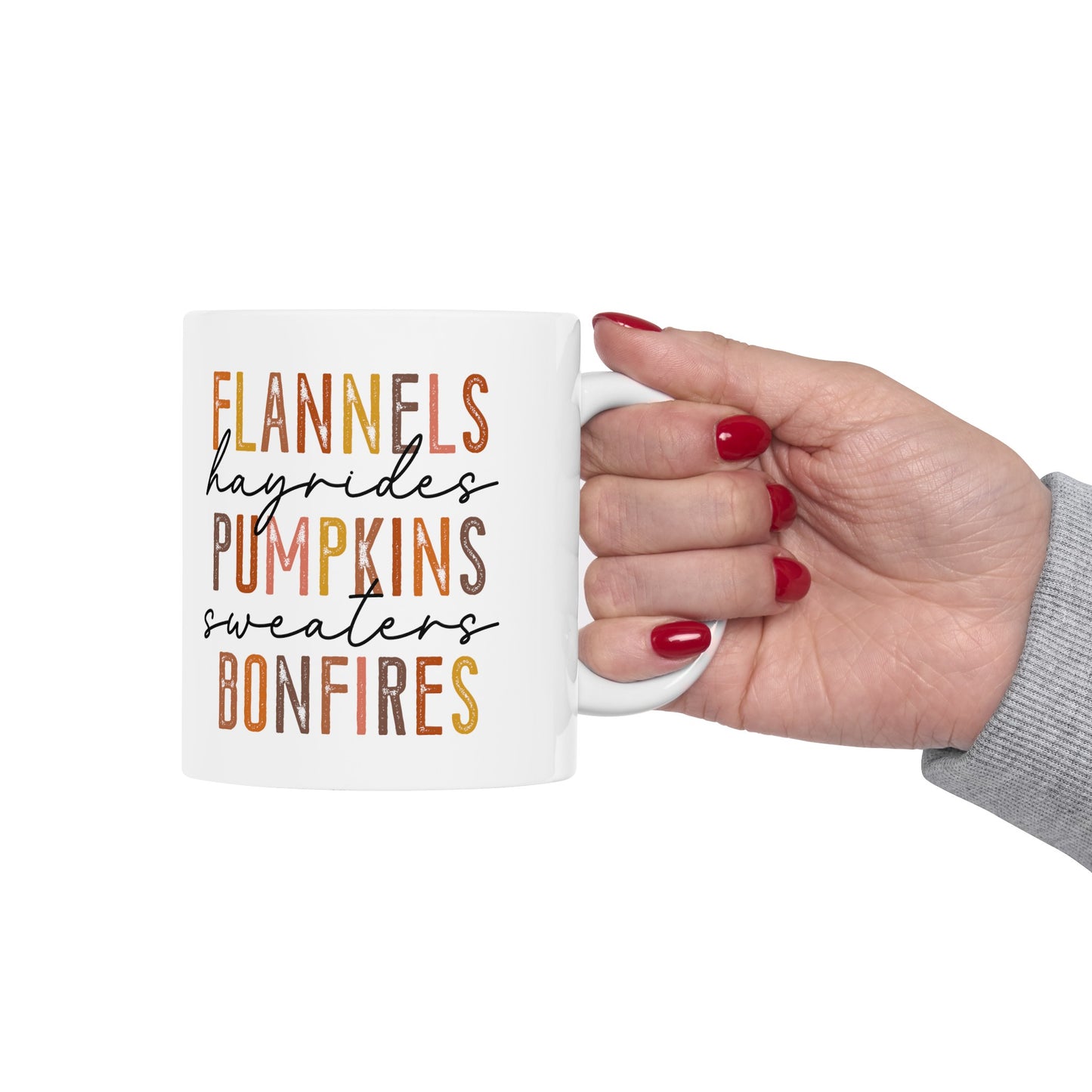 Flannels, hayrides, Pumpkins, Sweaters, Bonfires Mug, Fall Mug
