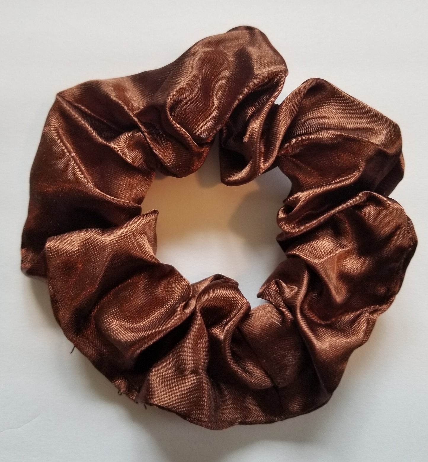Expresso Brown Satin Scrunchie
