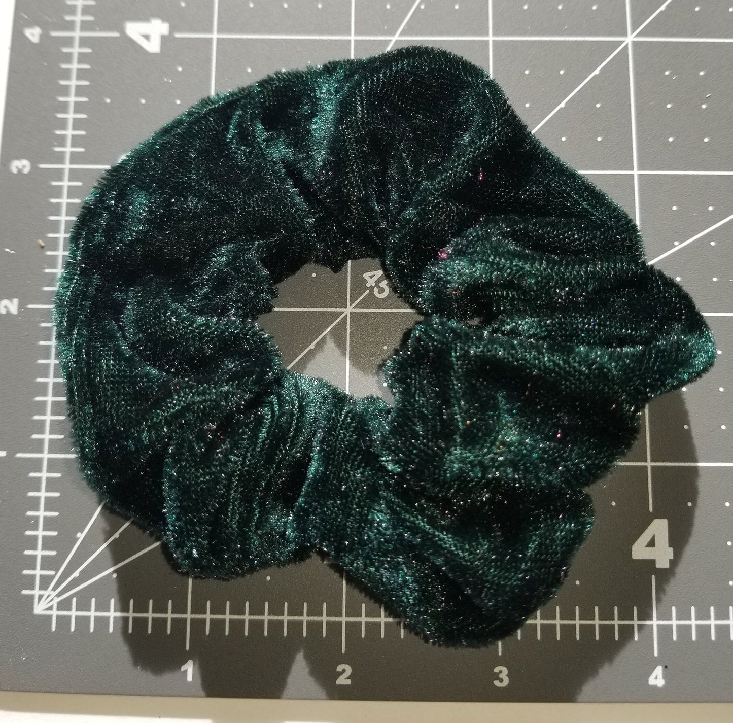 Peacock Green Velvet Scrunchie