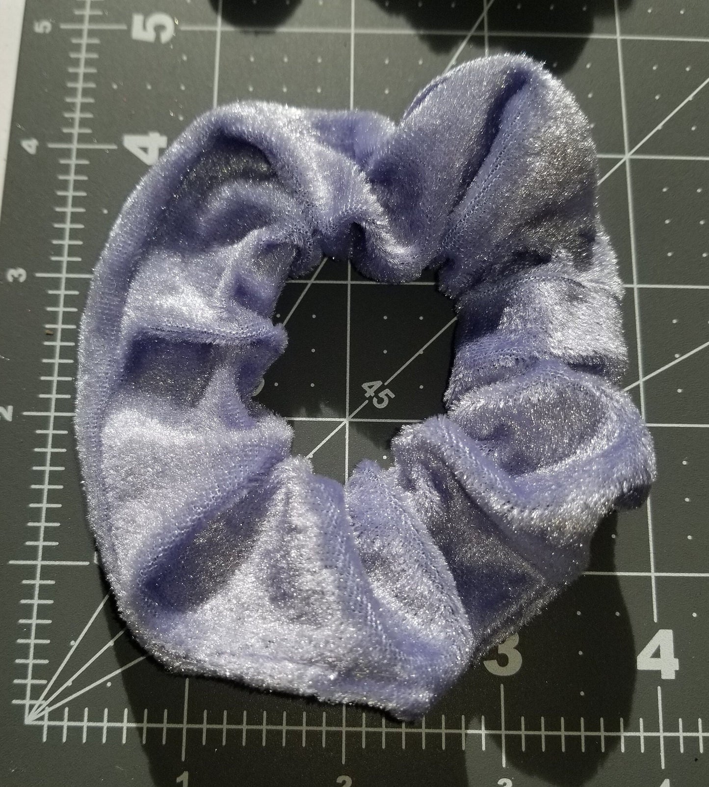 Pigeon Blue Velvet Scrunchie