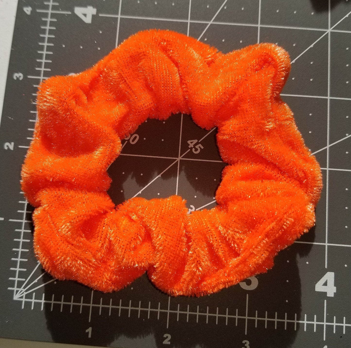 Florescent Orange Velvet Scrunchie