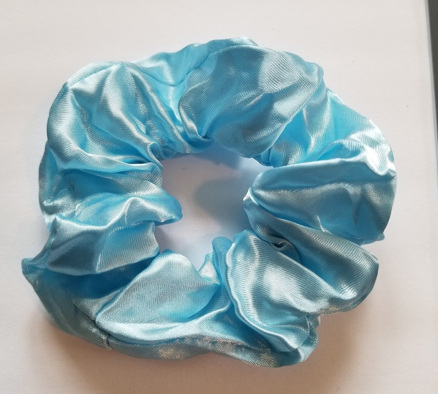 Sky Blue Satin Scrunchie