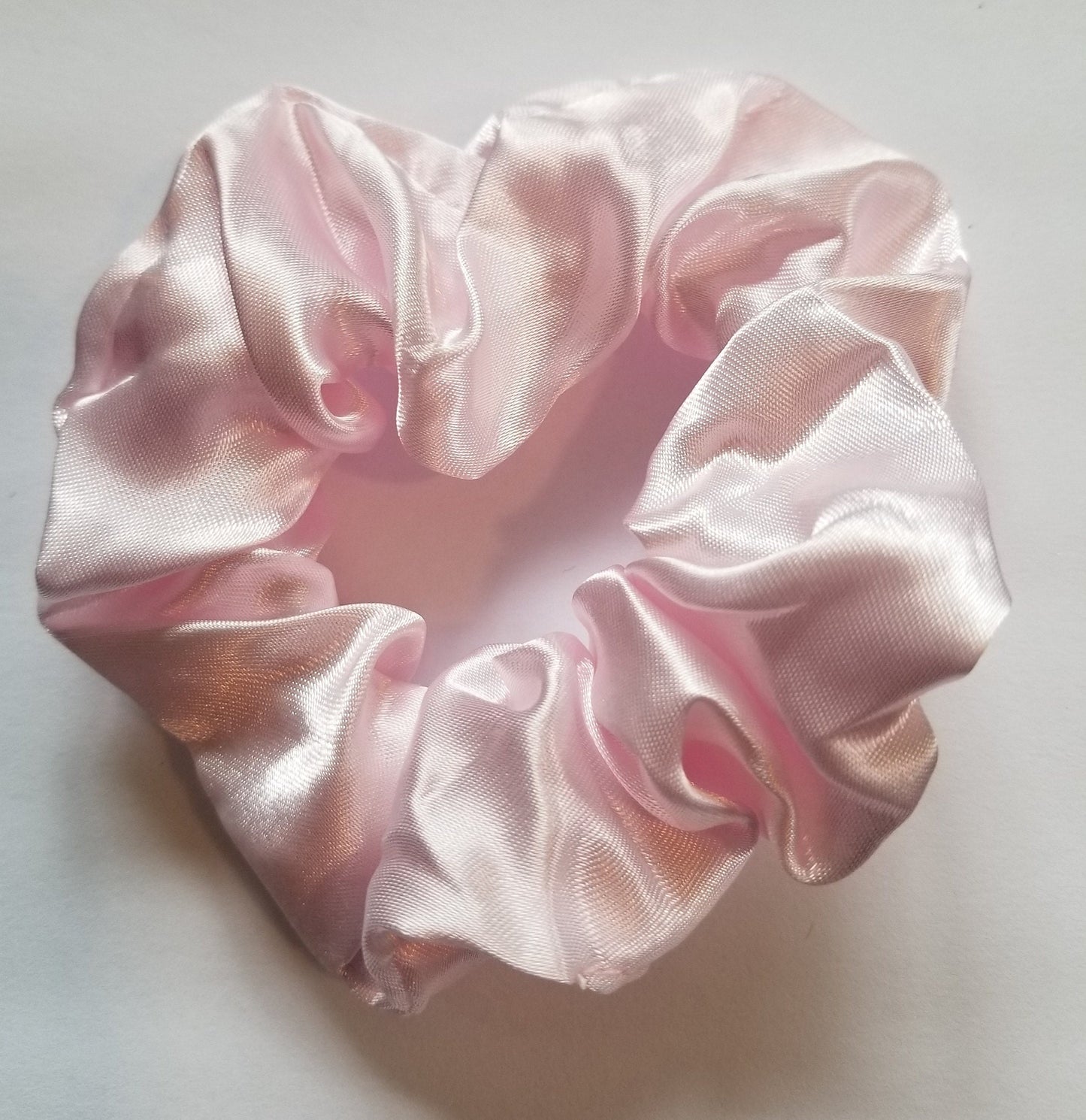 Bridal Pink Satin Scrunchie