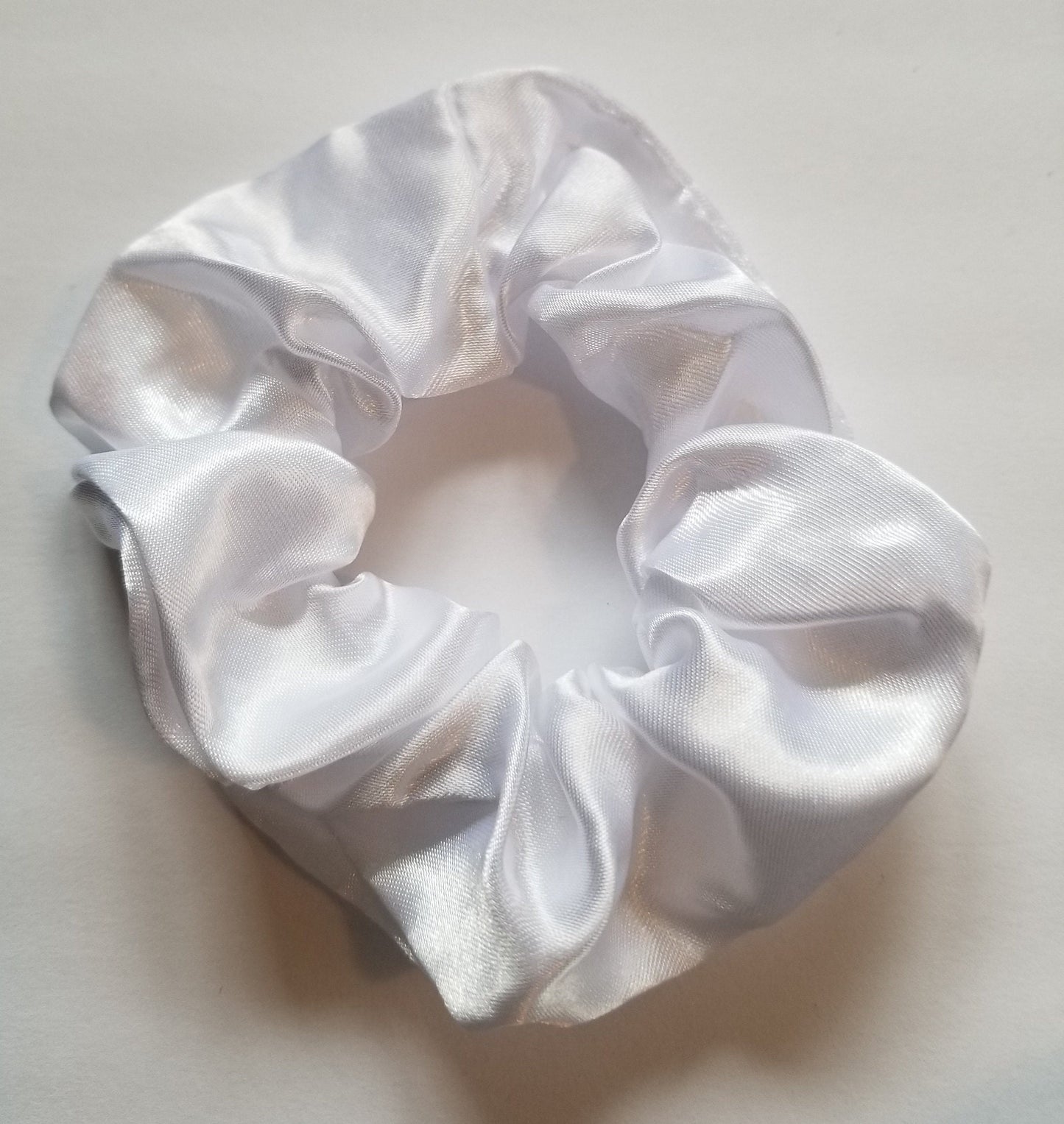 Bridal White Satin Scrunchie