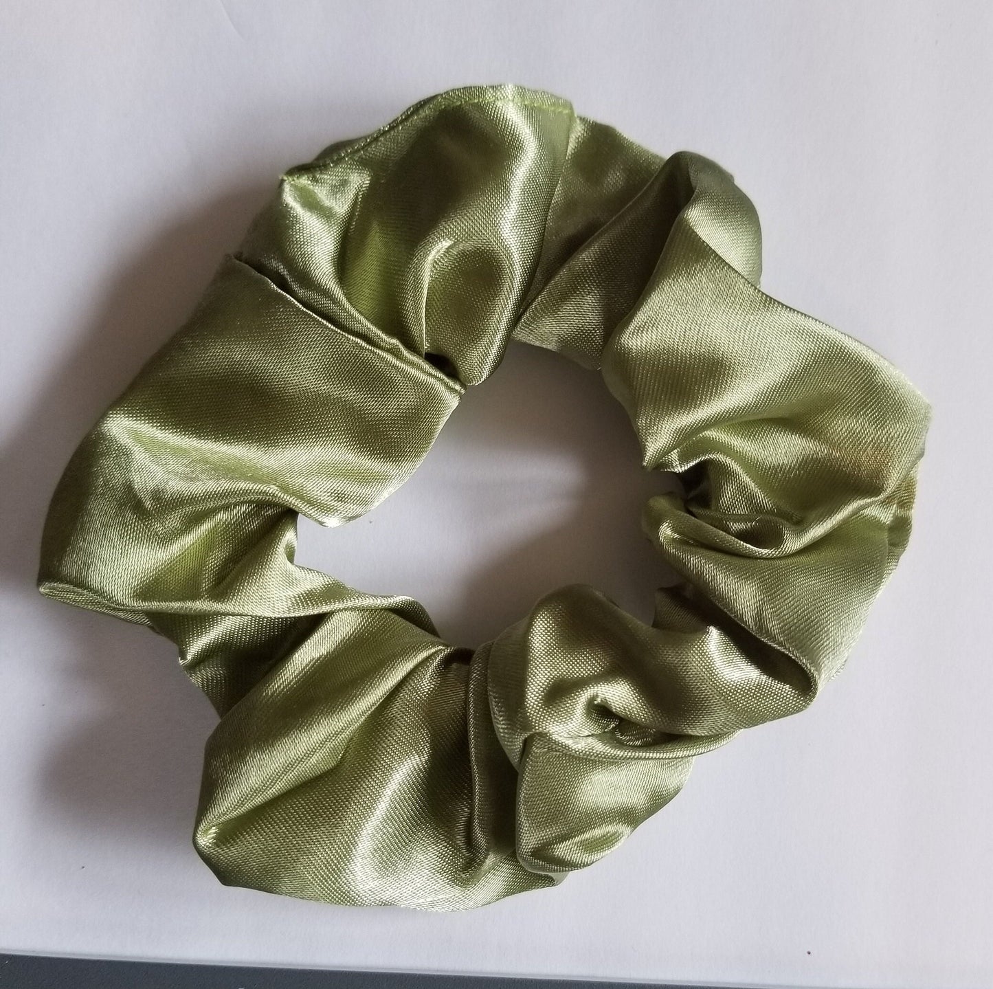 Sage Green Satin Scrunchie