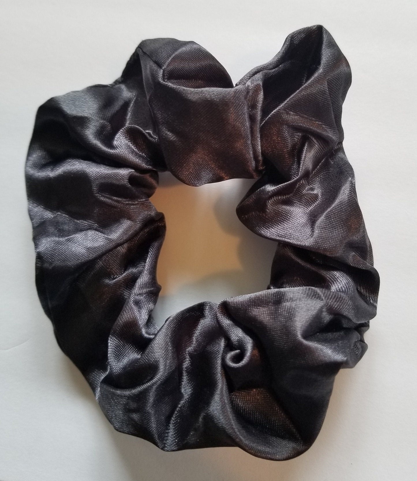 Iron Grey Satin Scrunchie