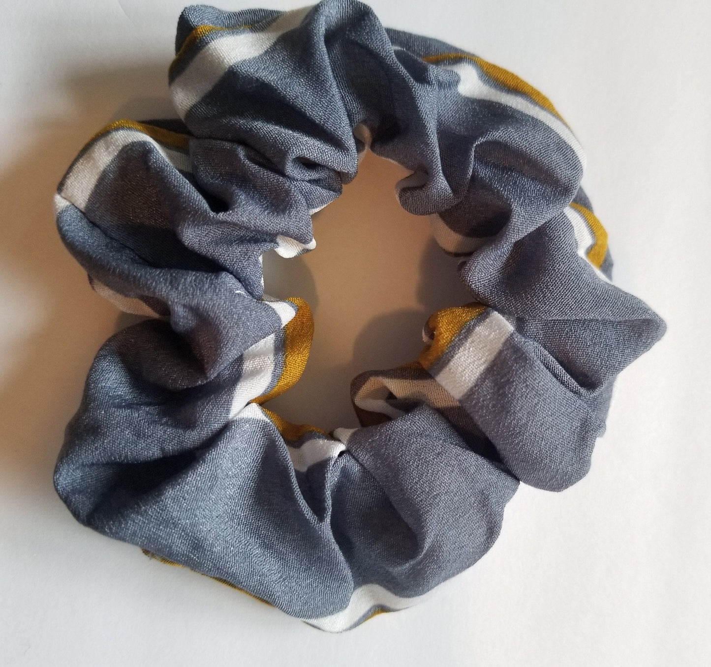 Grey Lines Satin Scrunchie