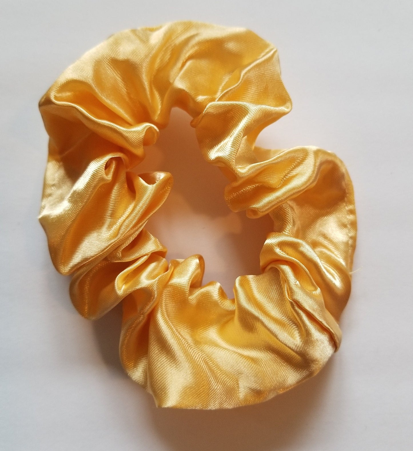 Yellow Orange Satin Scrunchie