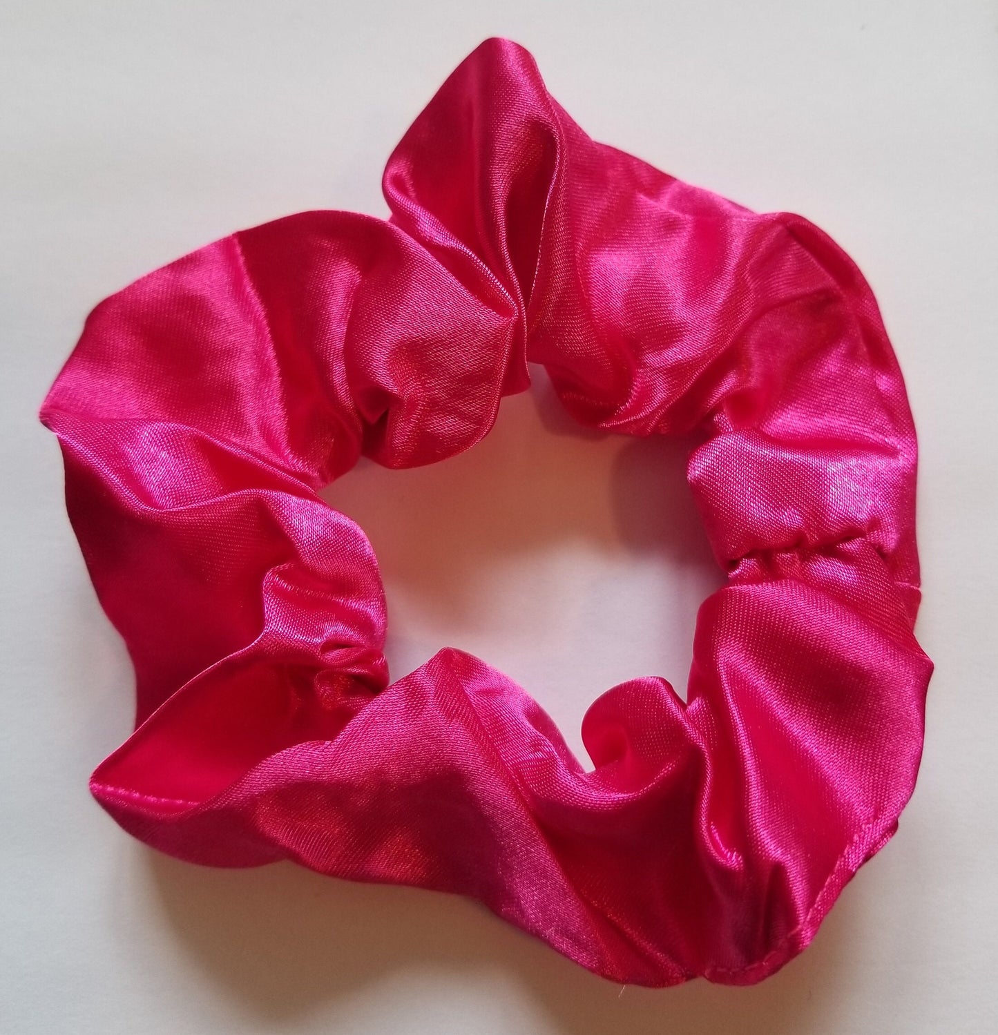 Punch Pink Satin Scrunchie