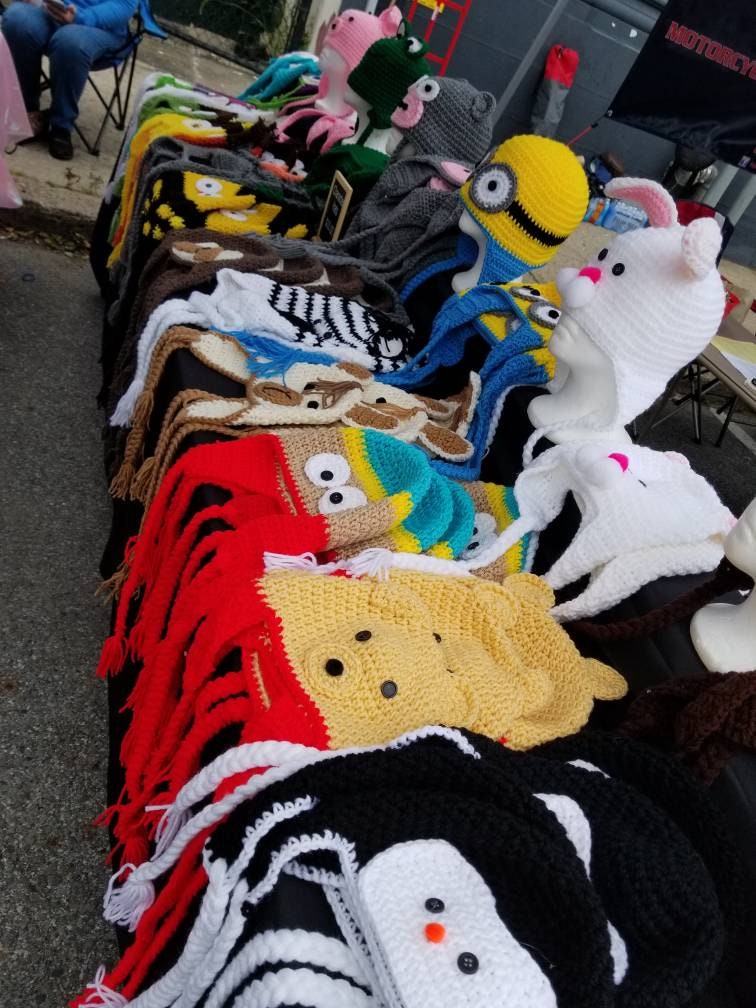 Bear Crotched Hat with red trim