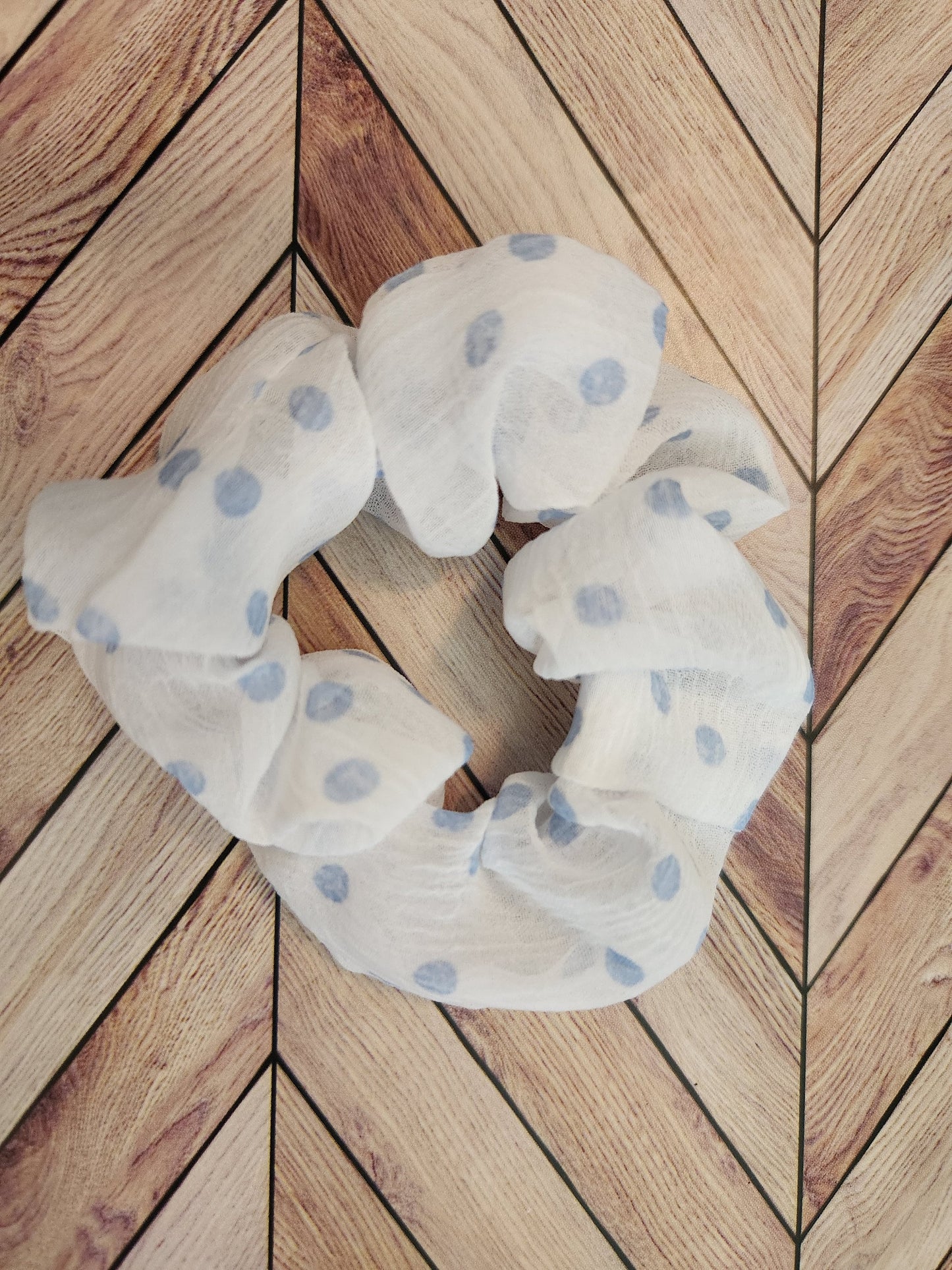 Handmade scrunchies for the hair tie accessories for her bridal gift for her pony tail holder for hair plaid pony tail holder white polka