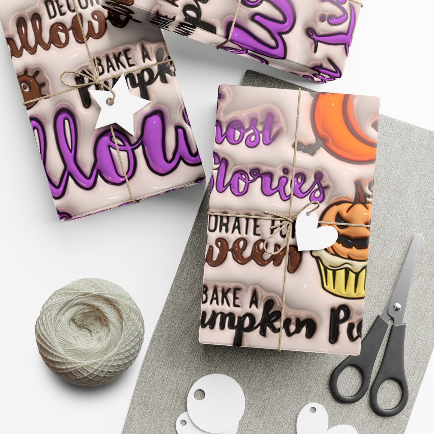 Halloween Wrapping Paper, Wrapping Paper, Ghost, Ghouls, Pumpkins