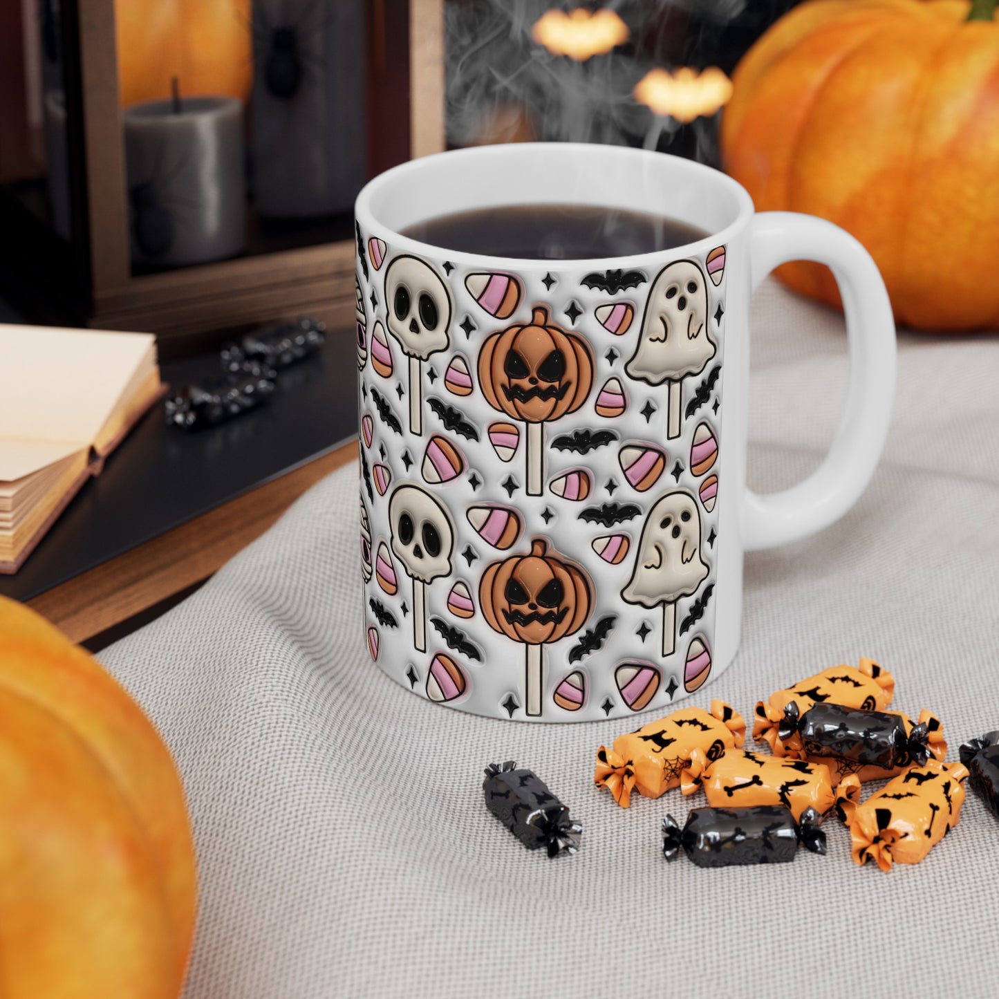 Ghosts and Pumpkins Mug, Fall Mug, Autumn Mug