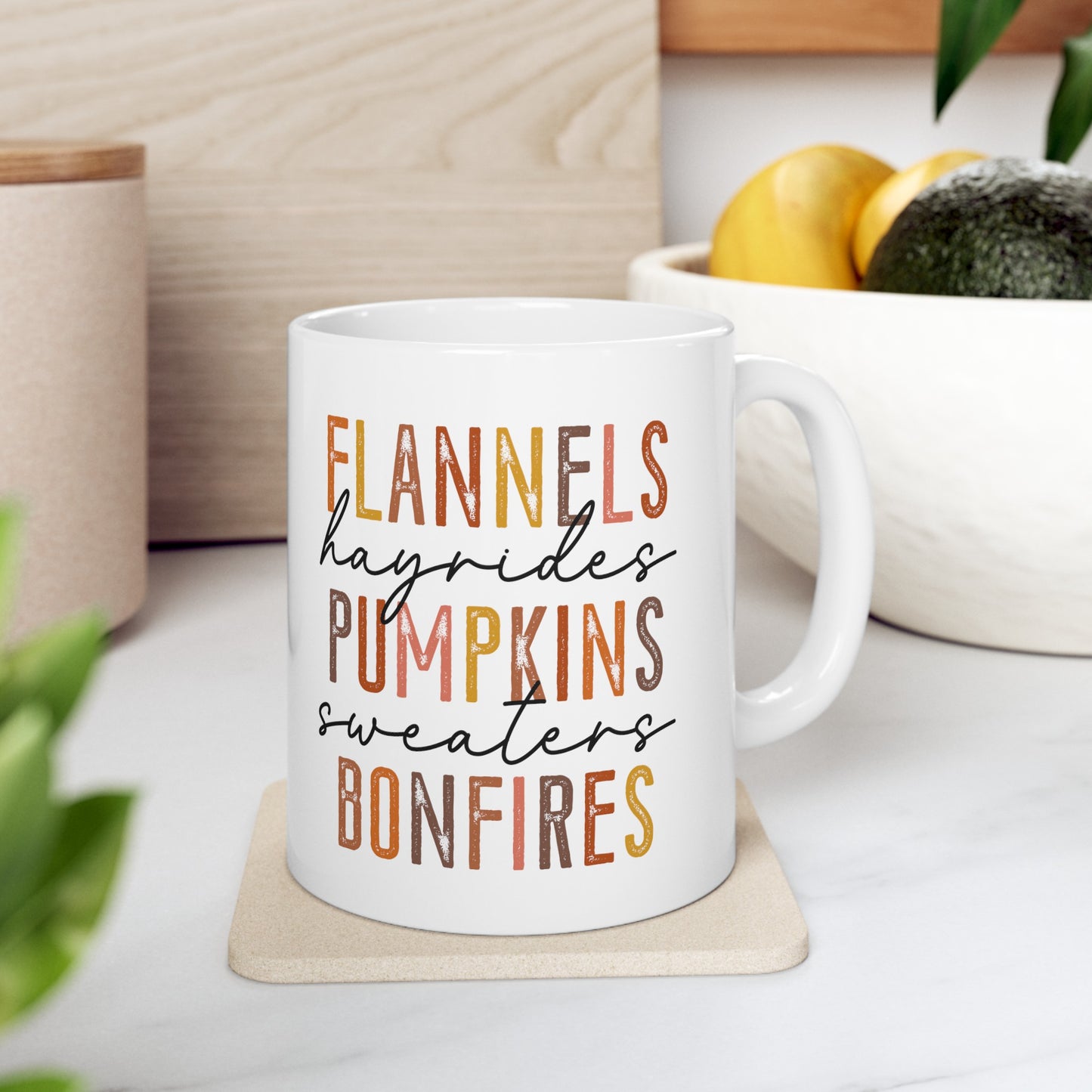 Flannels, hayrides, Pumpkins, Sweaters, Bonfires Mug, Fall Mug