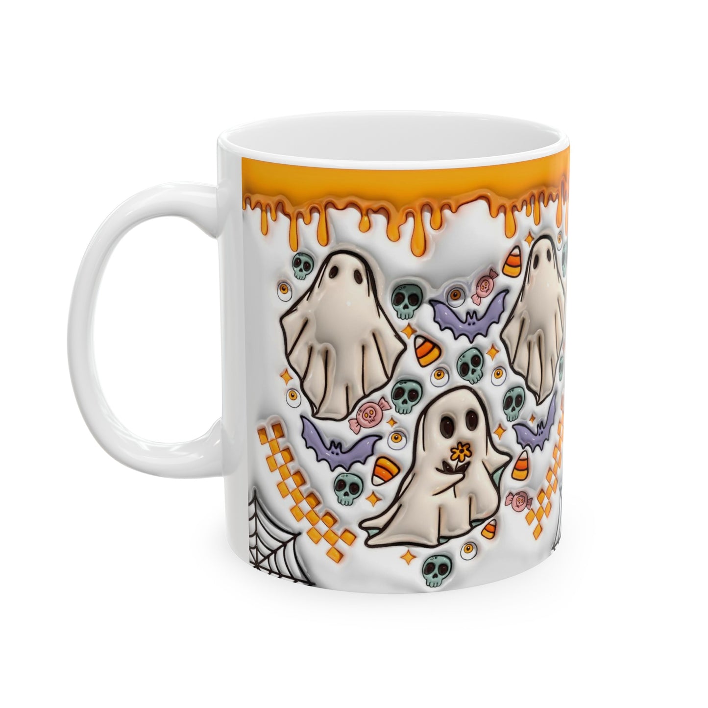 Ghost and Pumpkins Mug, Fall Mug, Autumn Mug