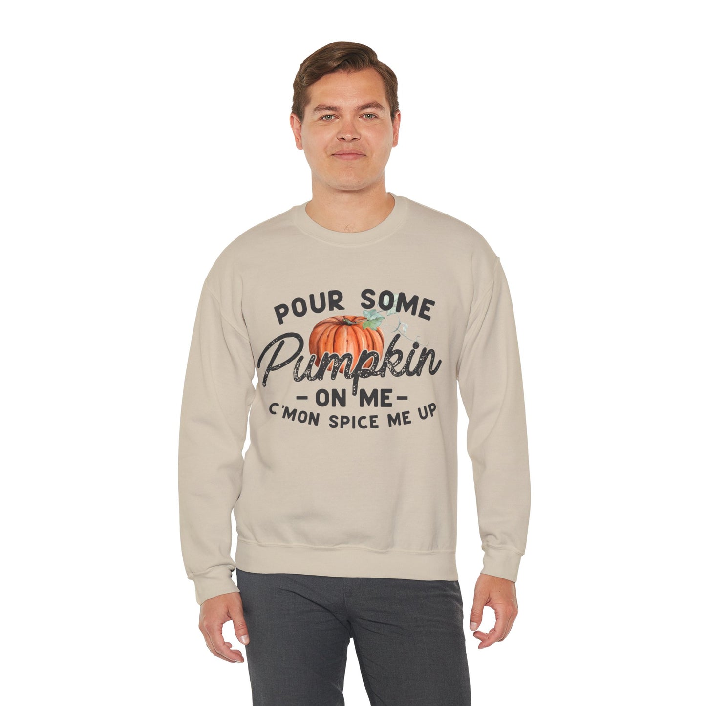 Pour some pumpkin spice on me, pumpkin spice sweatshirt, cute fall sweatshirt, pumpkin sweatshirt, thanksgiving, funny