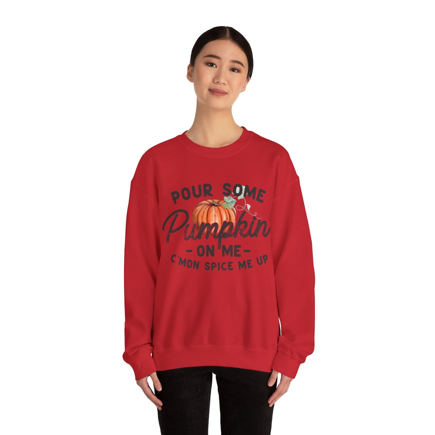 Pour some pumpkin spice on me, pumpkin spice sweatshirt, cute fall sweatshirt, pumpkin sweatshirt, thanksgiving, funny
