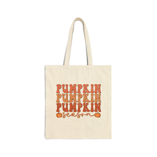 It's Pumpkin, Pumpkin, Pumpkin Season tote, Fall tote, Book Bag, Fall/Halloween Bag, Pumpkin Cotton Canvas Tote Bag, Autumn tote bag