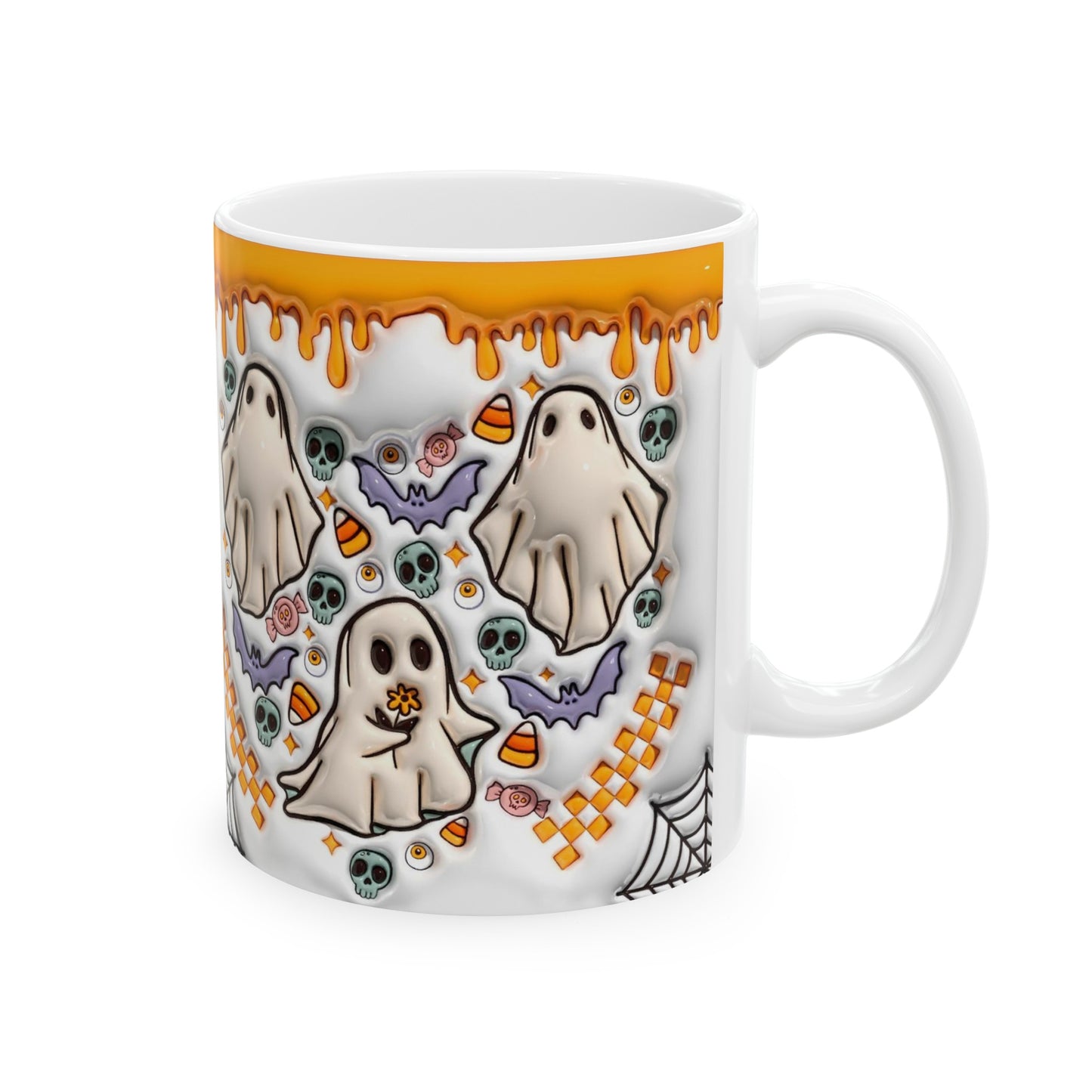 Ghost and Pumpkins Mug, Fall Mug, Autumn Mug