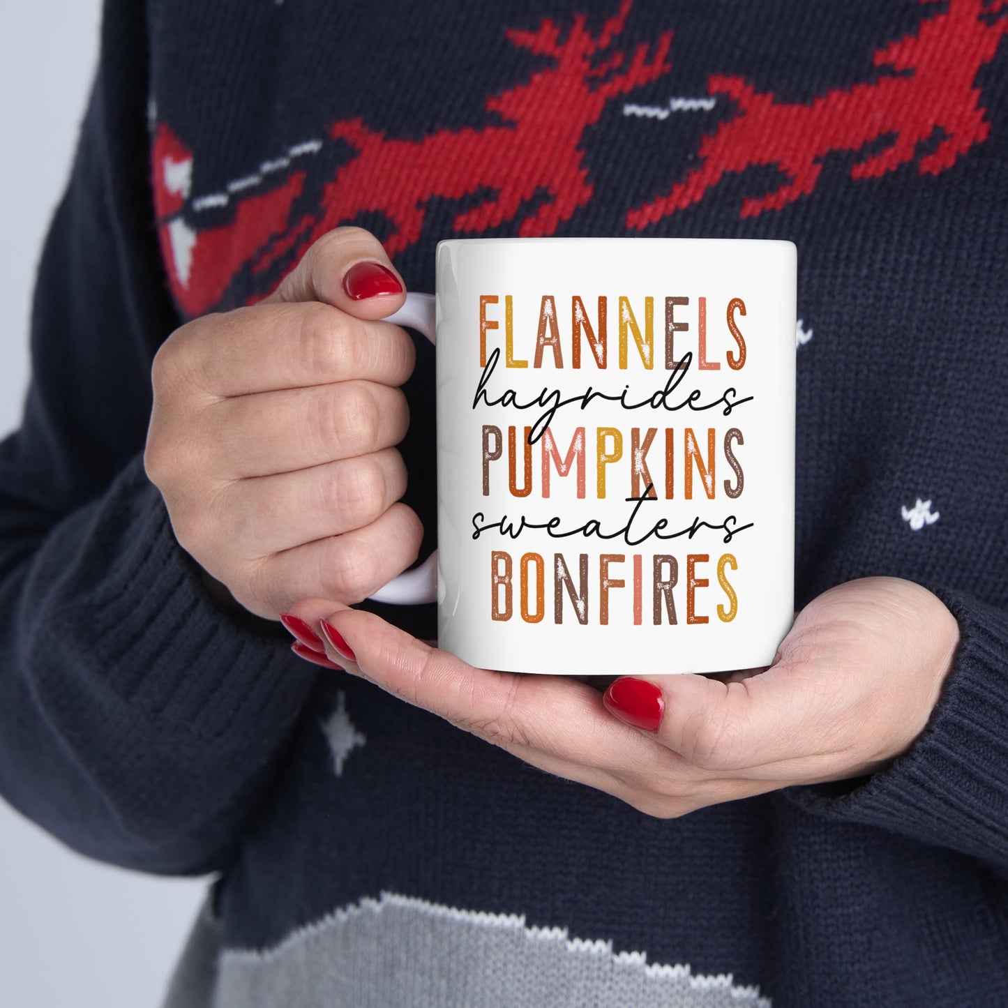 Flannels, hayrides, Pumpkins, Sweaters, Bonfires Mug, Fall Mug