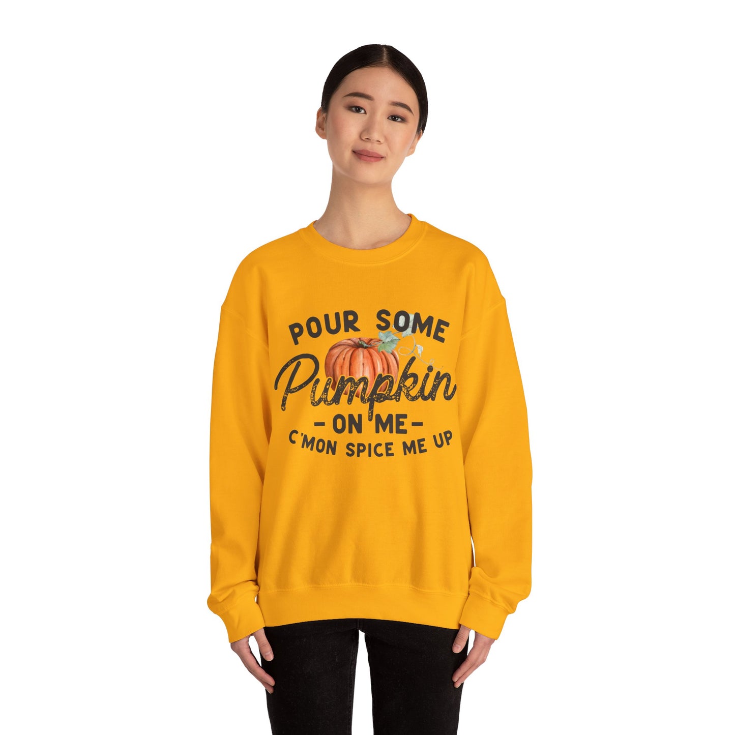 Pour some pumpkin spice on me, pumpkin spice sweatshirt, cute fall sweatshirt, pumpkin sweatshirt, thanksgiving, funny
