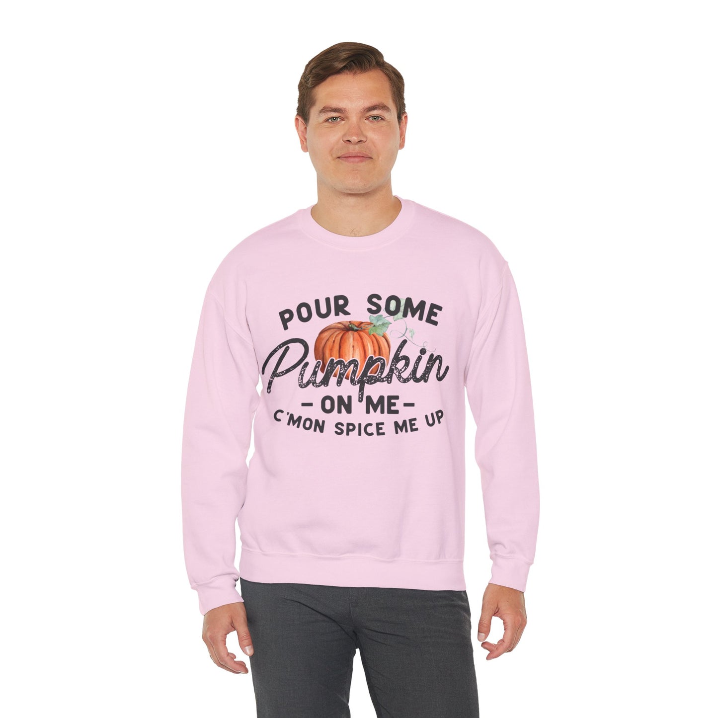 Pour some pumpkin spice on me, pumpkin spice sweatshirt, cute fall sweatshirt, pumpkin sweatshirt, thanksgiving, funny