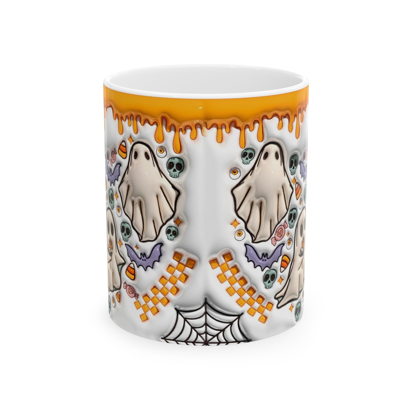 Ghost and Pumpkins Mug, Fall Mug, Autumn Mug