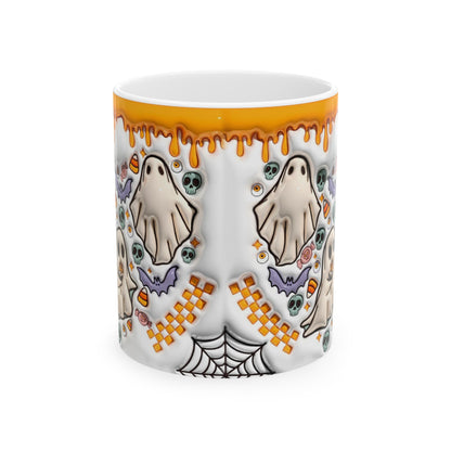 Ghost and Pumpkins Mug, Fall Mug, Autumn Mug