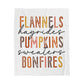 Flannels, hayrides, Pumpkins, Sweaters, Bonfires Throw Blanket, Fall Banket, Autumn Blanket, Cozy Blanket