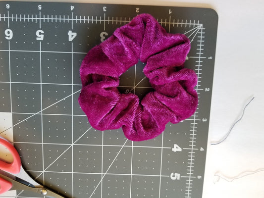 Magenta Velvet Scrunchie