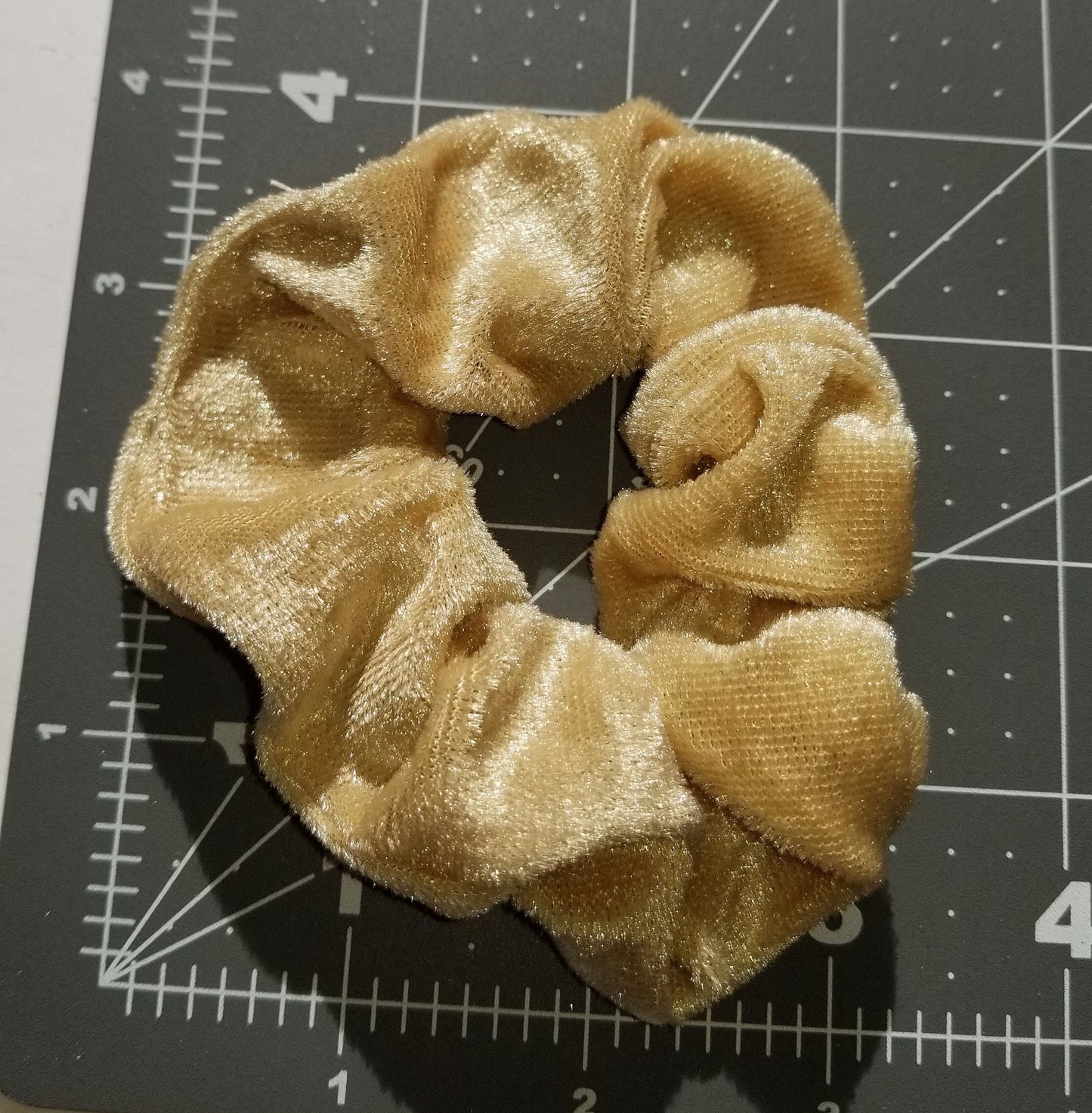 Teddy Bear Brown Velvet Scrunchie