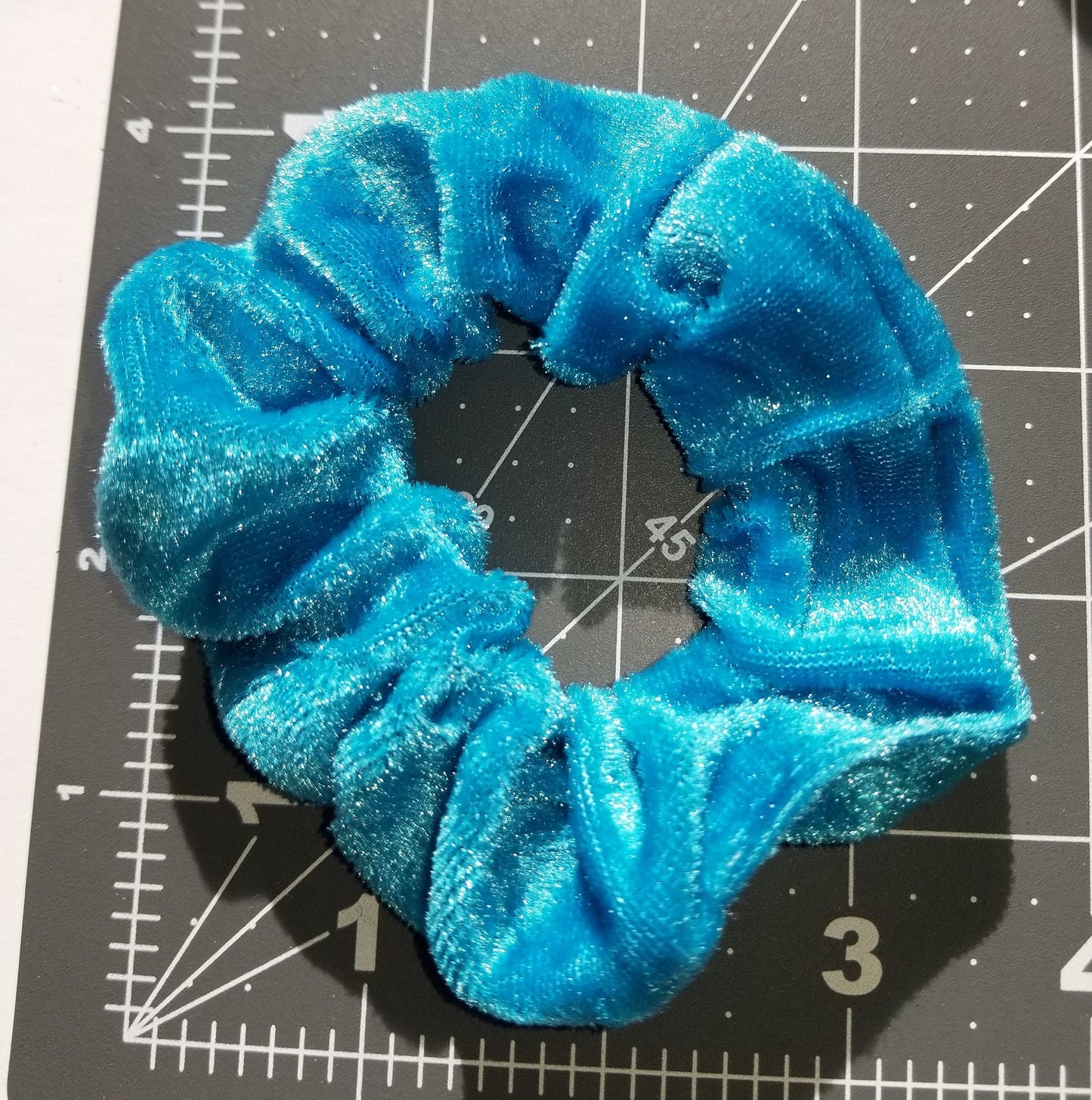 Azure Blue Velvet Scrunchie