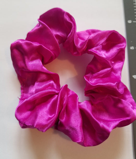 Fushia Satin Scrunchie