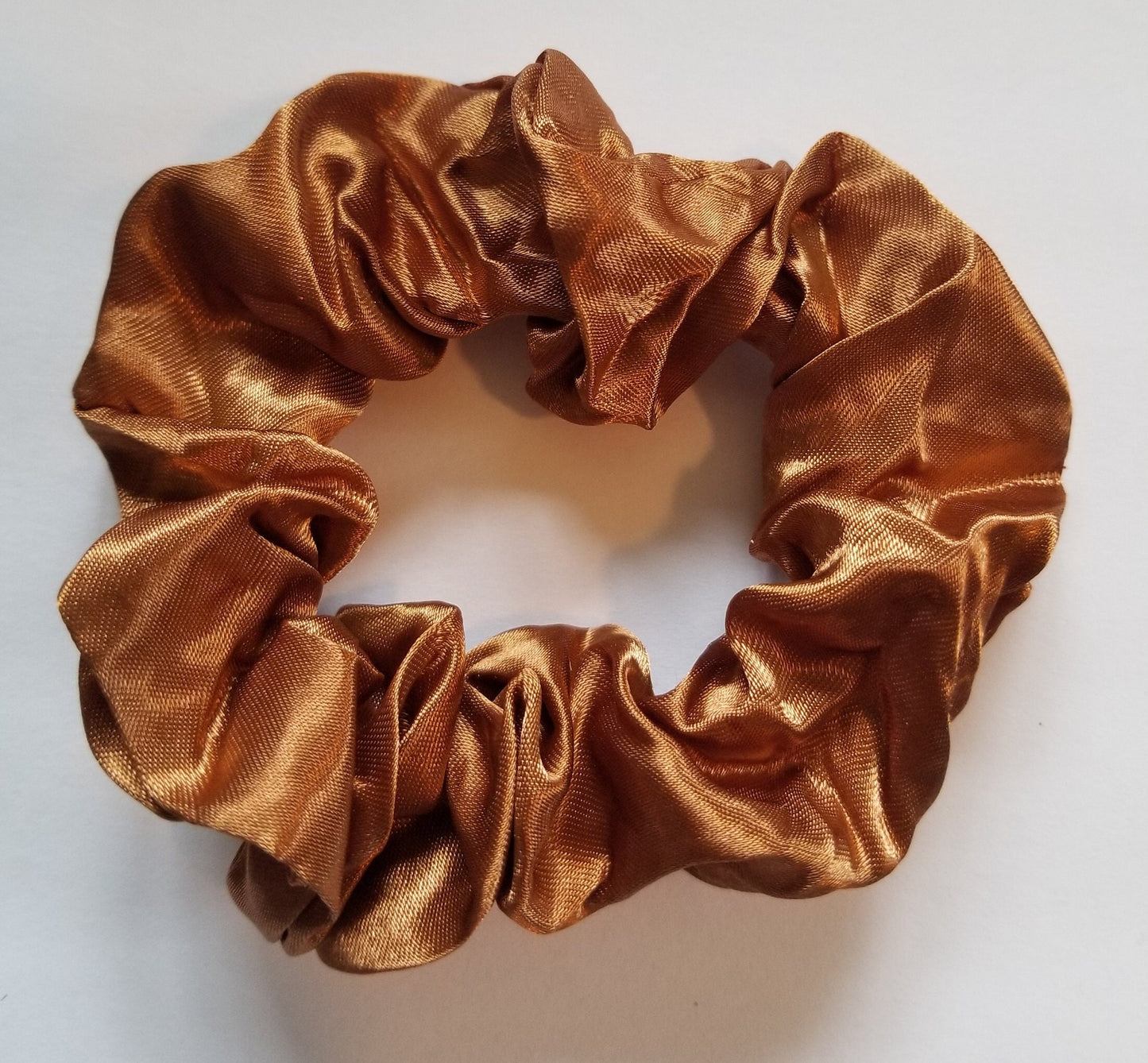 Russet Brown Satin Scrunchie
