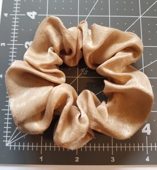 Sand Brown Satin Scrunchie