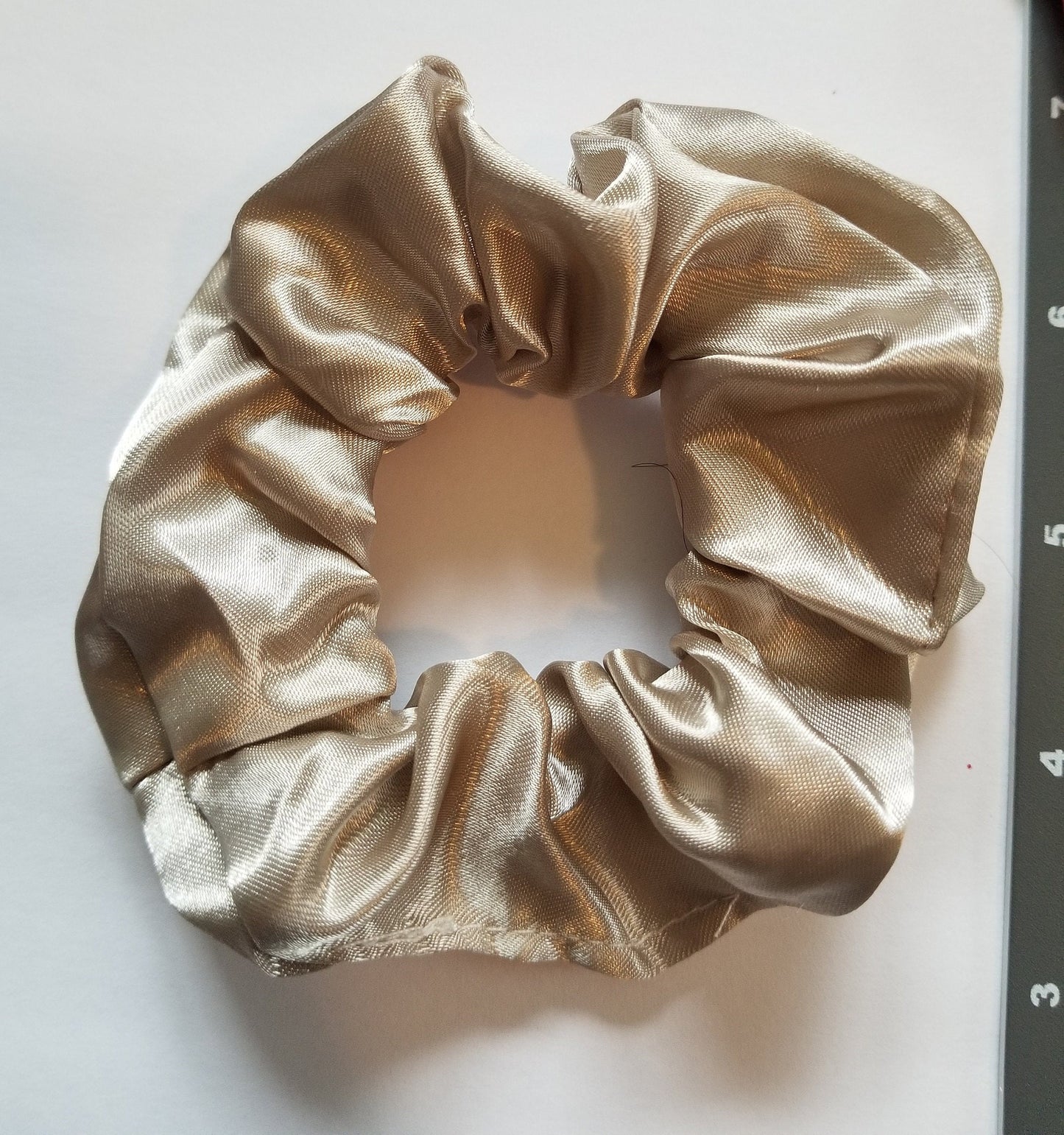 Oat Brown Satin Scrunchie