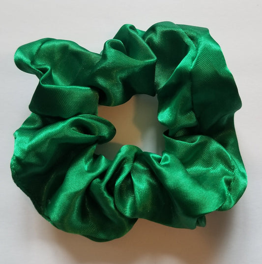 Emerald Satin Scrunchie