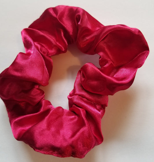 Cherry Rose Satin Scrunchie
