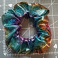 Rainbow Iridescent Satin Scrunchie