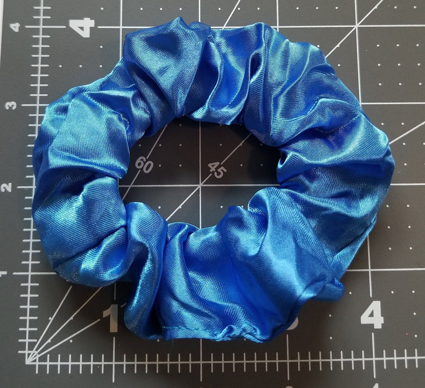 Sapphire Blue Satin Scrunchie
