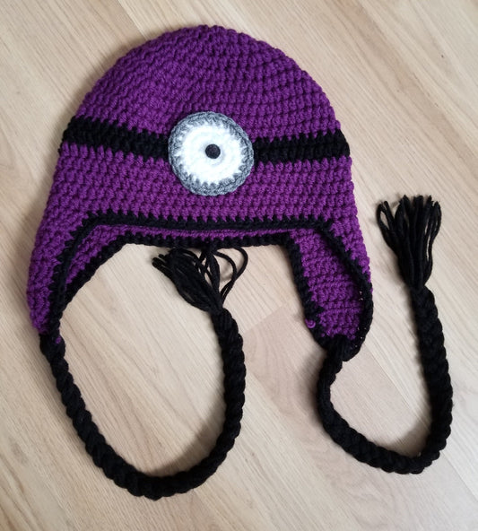 Purple Alien Crotched Hat with Tentacles