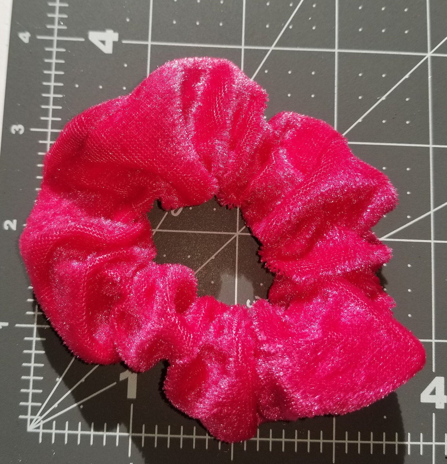 Hot Pink Velvet Scrunchie