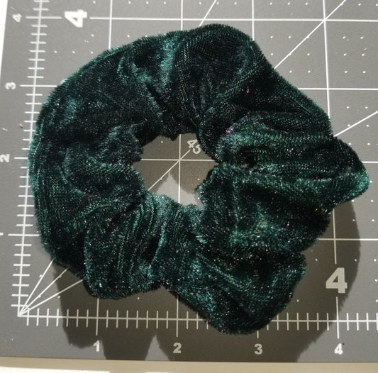 Peacock Green Velvet Scrunchie