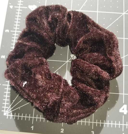 Woodland Brown Velvet Scrunchie