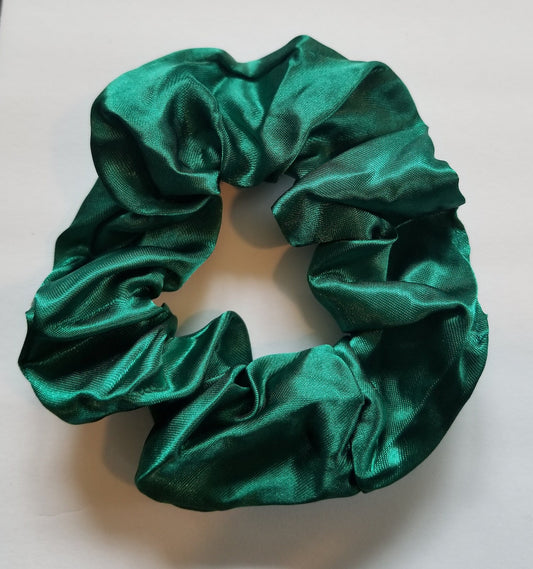 Kelly Green Satin Scrunchie