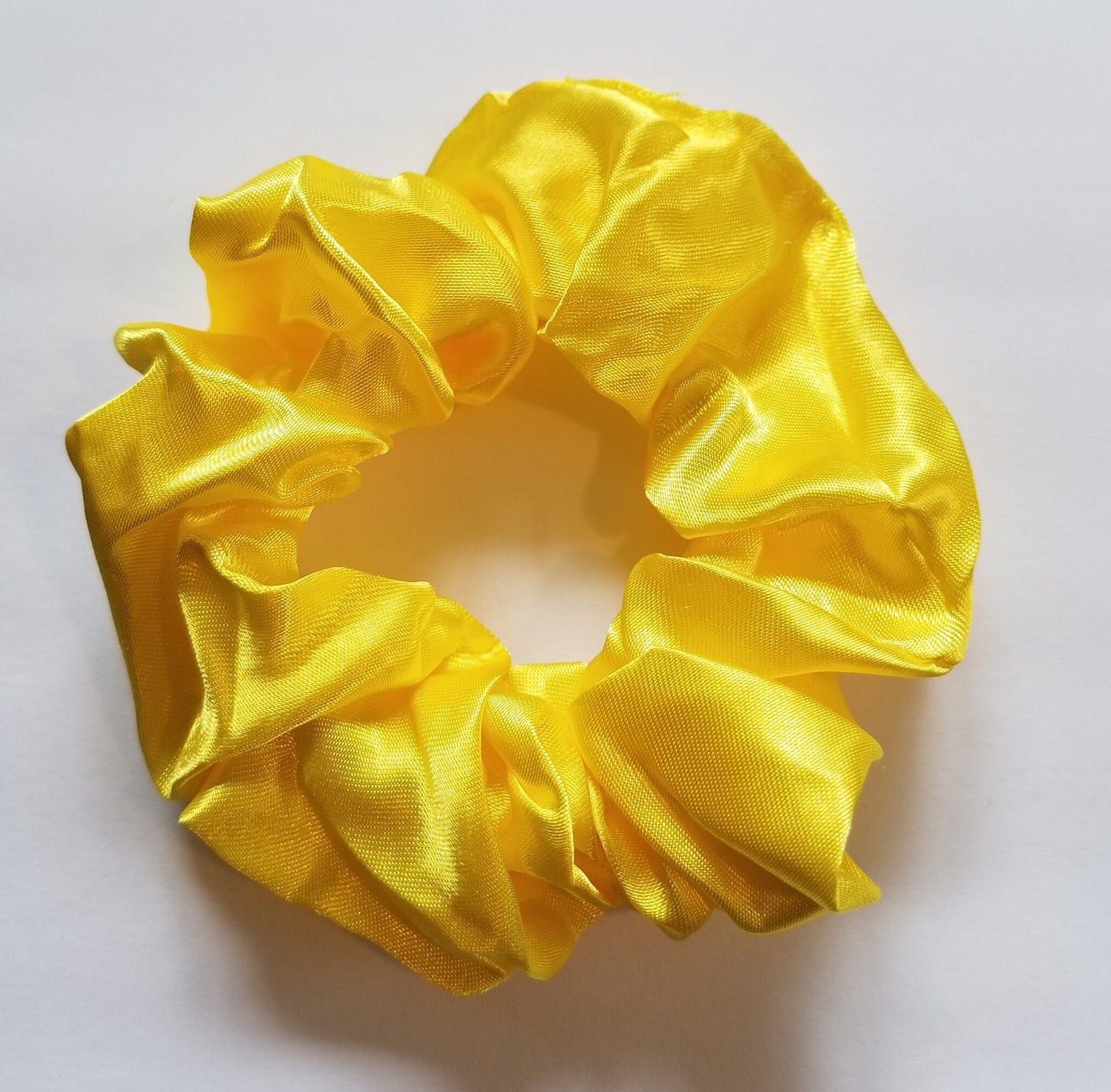 Canary Yellow Satin Scrunchie