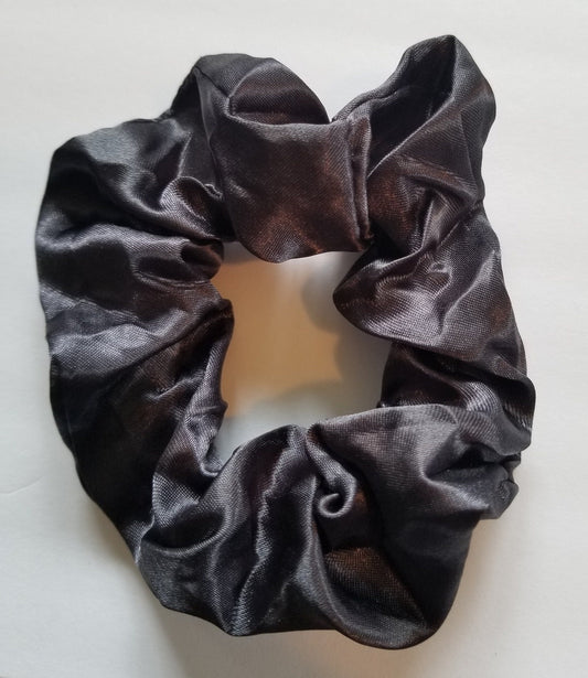 Iron Grey Satin Scrunchie