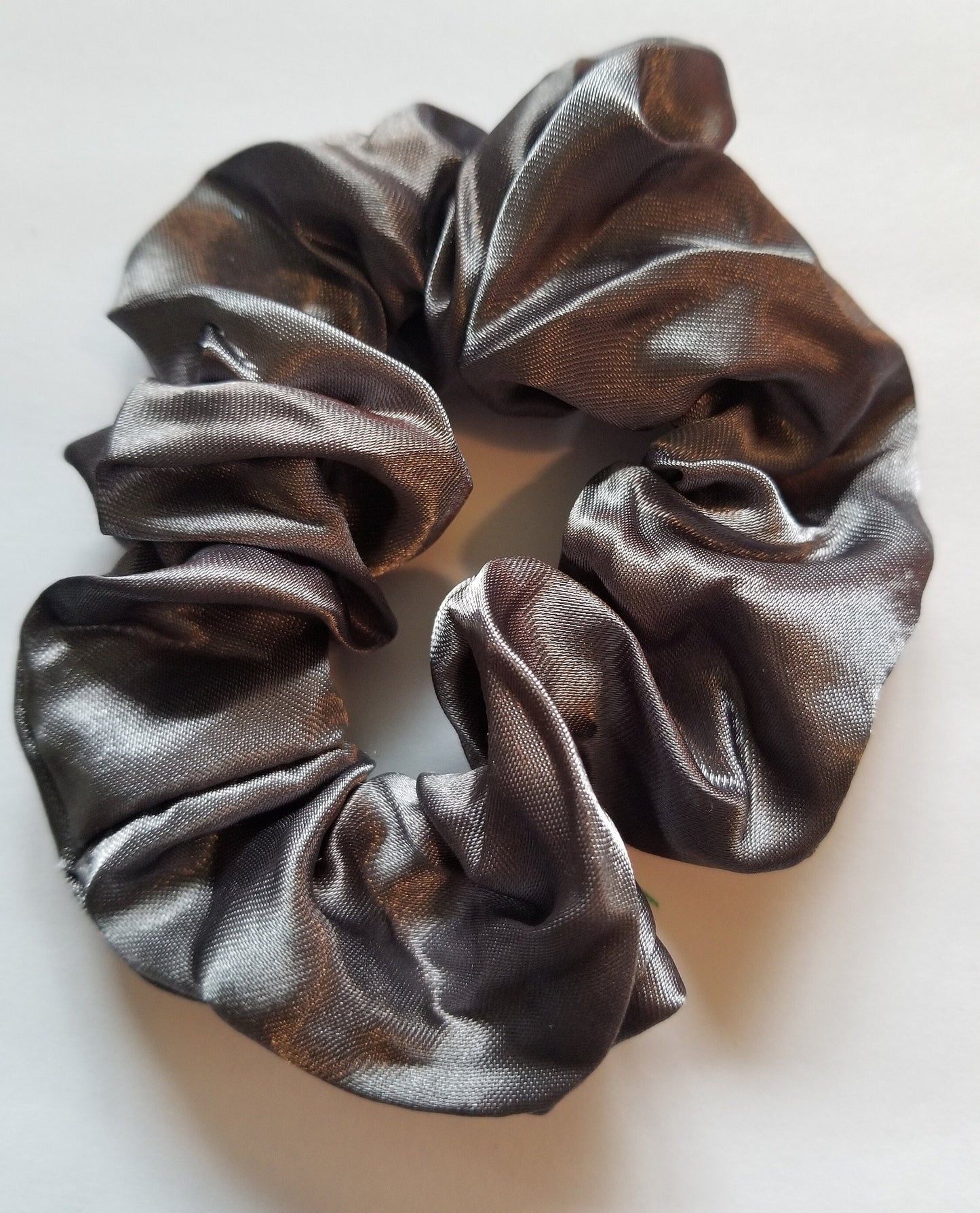 Pewter Satin Scrunchie