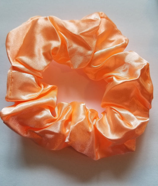 Coral Satin Scrunchie